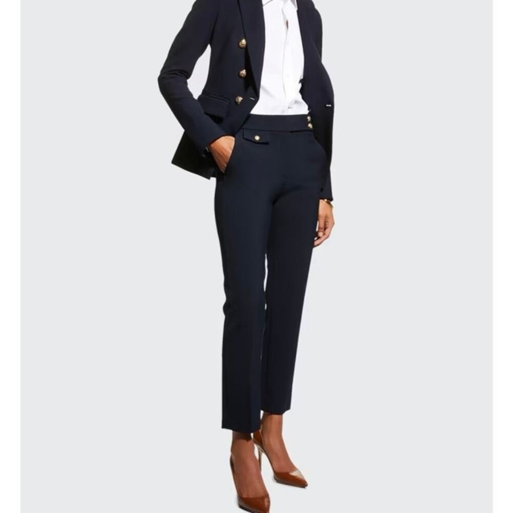 NWOT Veronica Beard Renzo Ankle Crop Pants in Navy SZ 0